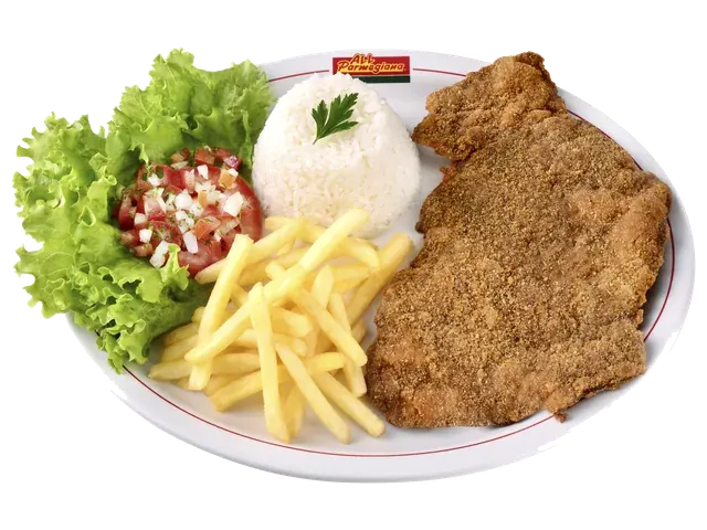 Mamma's Beef Milanesa, prato completo com acompanhamentos