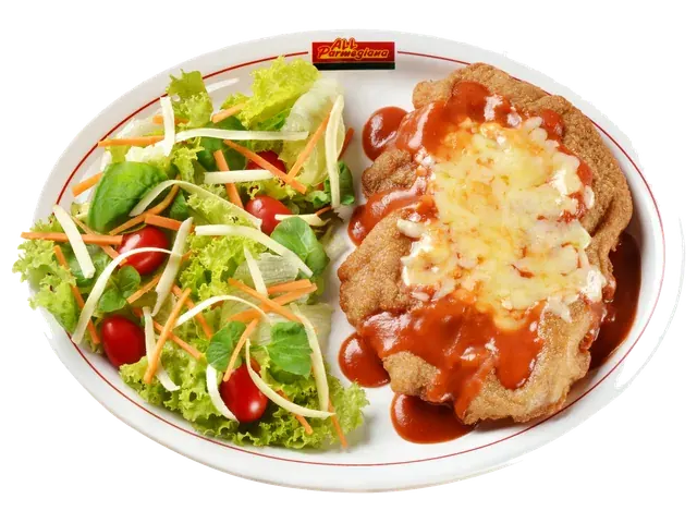 Mamma's Beef Parmegiana, prato completo com acompanhamentos