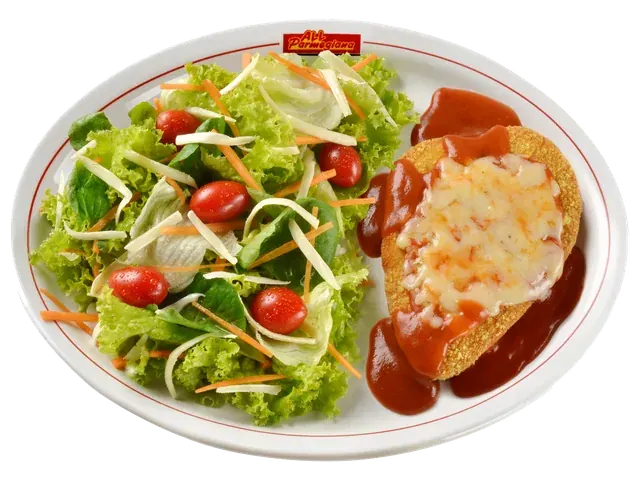 Steak Supremo Parmegiana, prato completo com acompanhamentos