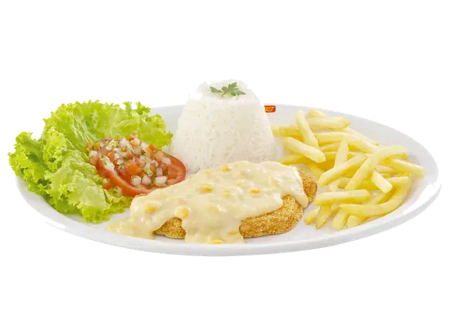 Steak Supremo Milanesa All Creme de Milho, prato completo com acompanhamentos
